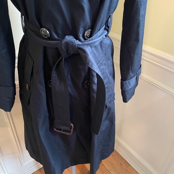 Banana Republic Women’s Classic Black Lined Trench Coat Like New SZ Petite Small - Picture 4 of 13